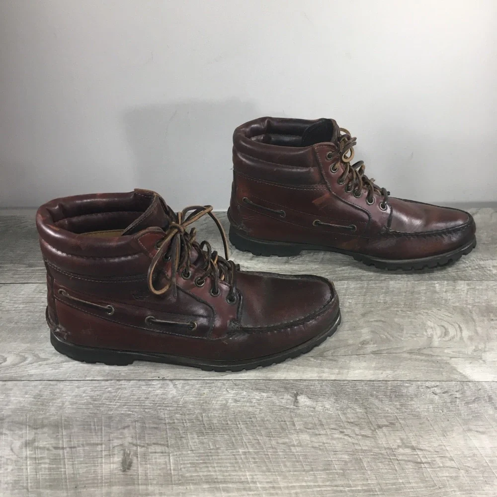 Timberland Chukka Gore-Tex Brown Leather Men’s Moc Toe Rugged Boots Size 11.5
